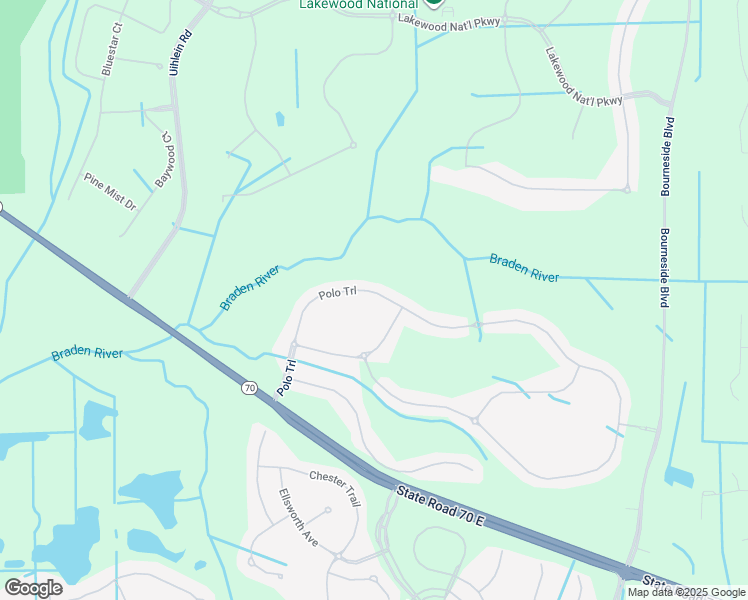 map of restaurants, bars, coffee shops, grocery stores, and more near 17104 Polo Trail in Bradenton