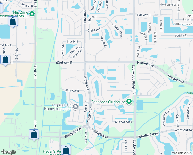 map of restaurants, bars, coffee shops, grocery stores, and more near 6411 41st Court East in Sarasota