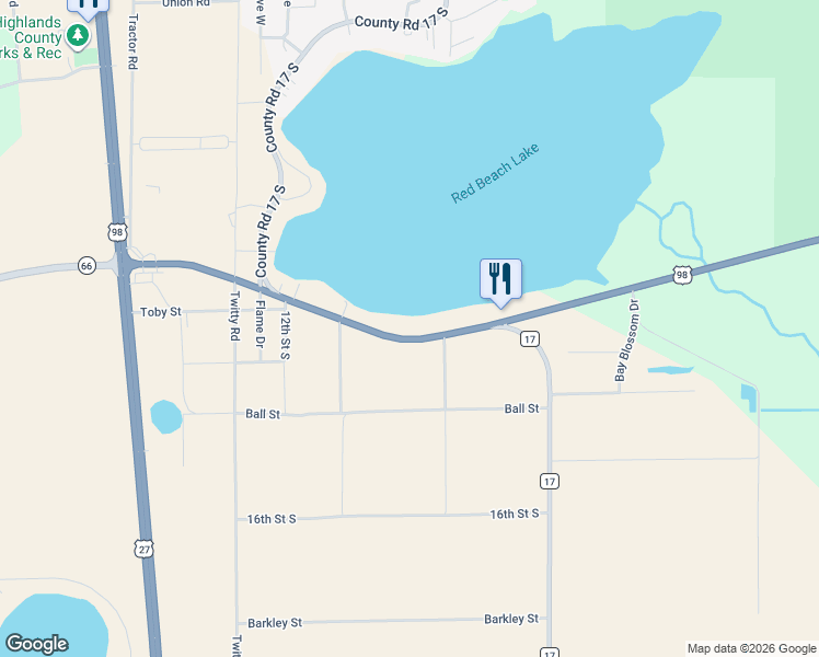 map of restaurants, bars, coffee shops, grocery stores, and more near 13018 U.S. 98 in Sebring
