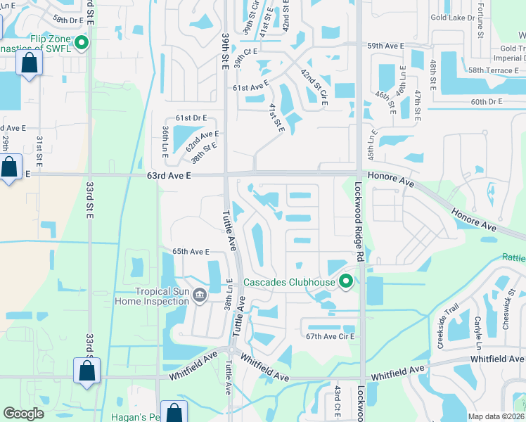 map of restaurants, bars, coffee shops, grocery stores, and more near 6411 41st Court East in Sarasota
