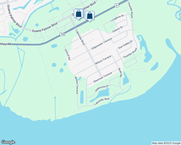 map of restaurants, bars, coffee shops, grocery stores, and more near 5917 Thunder Road in Sebring