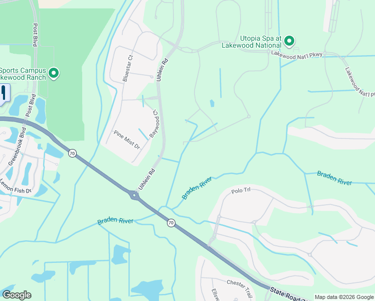 map of restaurants, bars, coffee shops, grocery stores, and more near 16706 Vardon Terrace in Bradenton