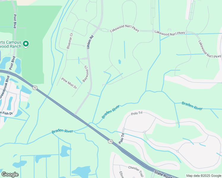 map of restaurants, bars, coffee shops, grocery stores, and more near 16804 Vardon Terrace in Bradenton
