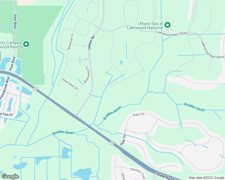 map of restaurants, bars, coffee shops, grocery stores, and more near 16804 Vardon Terrace in Bradenton