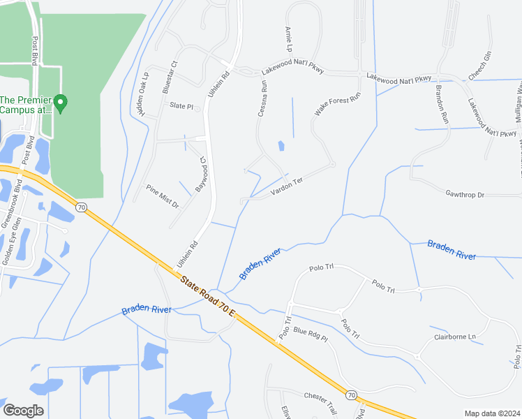 map of restaurants, bars, coffee shops, grocery stores, and more near 16804 Vardon Terrace in Bradenton