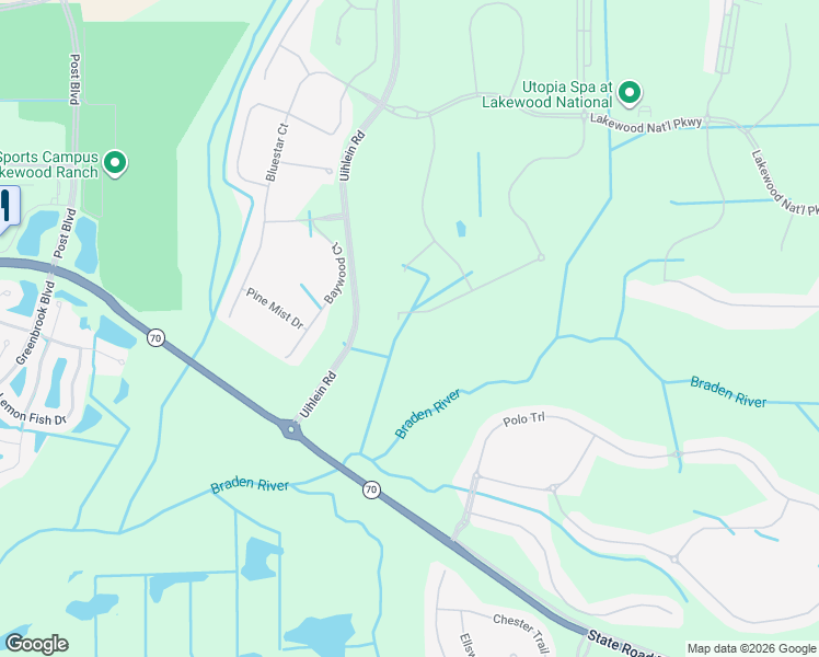 map of restaurants, bars, coffee shops, grocery stores, and more near 16706 Vardon Terrace in Bradenton
