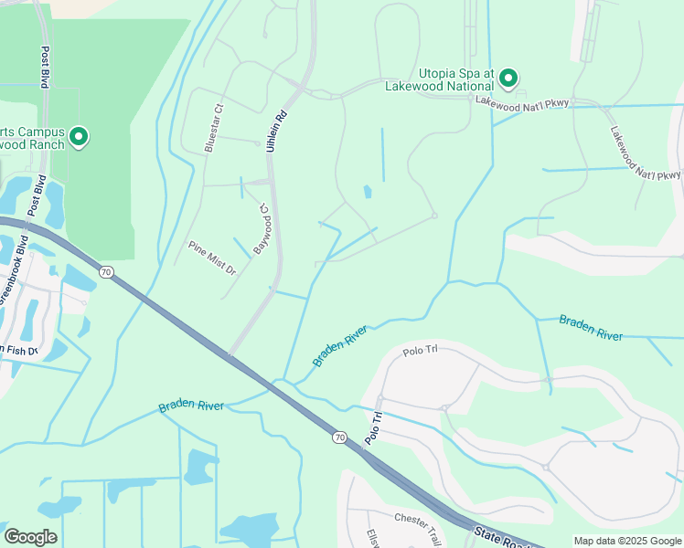 map of restaurants, bars, coffee shops, grocery stores, and more near 16804 Vardon Terrace in Bradenton