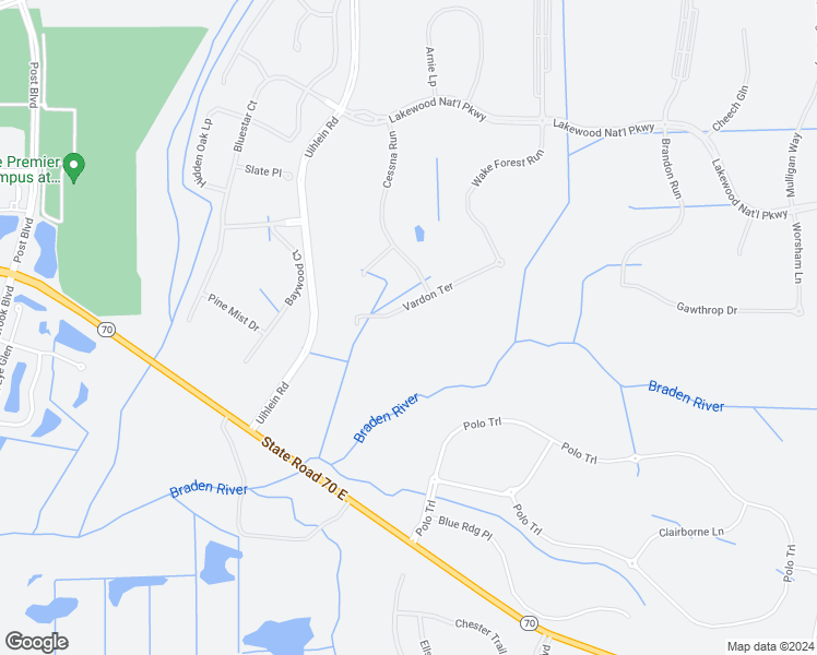 map of restaurants, bars, coffee shops, grocery stores, and more near 16924 Vardon Terrace in Bradenton