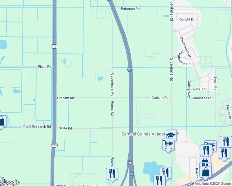 map of restaurants, bars, coffee shops, grocery stores, and more near 1925 Copenhaver Road in Fort Pierce