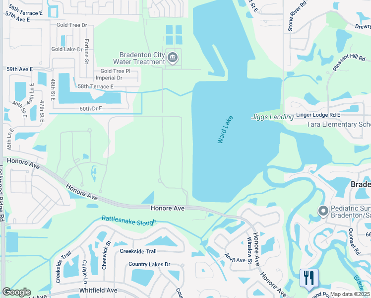 map of restaurants, bars, coffee shops, grocery stores, and more near 6137-6299 Natalie Way E in Bradenton