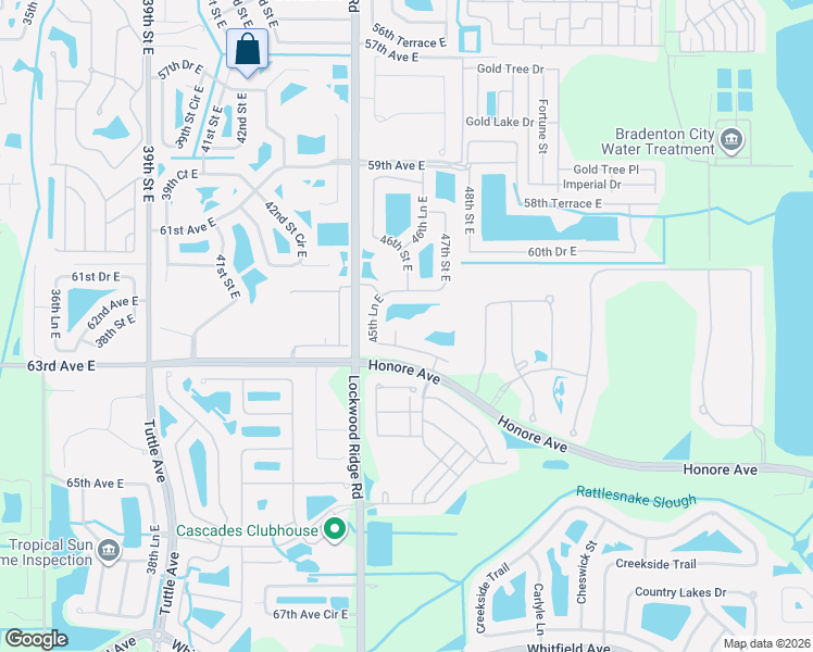 map of restaurants, bars, coffee shops, grocery stores, and more near 6207 46th Court East in Bradenton