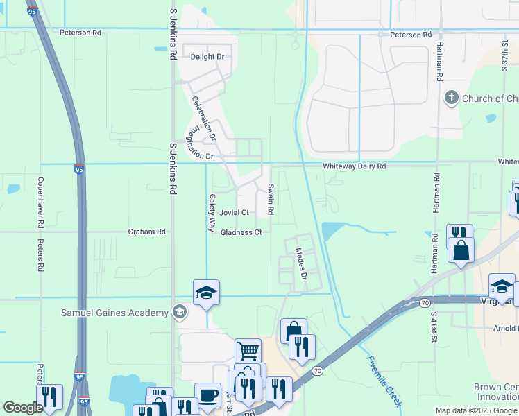 map of restaurants, bars, coffee shops, grocery stores, and more near 1724 Party Place in Fort Pierce