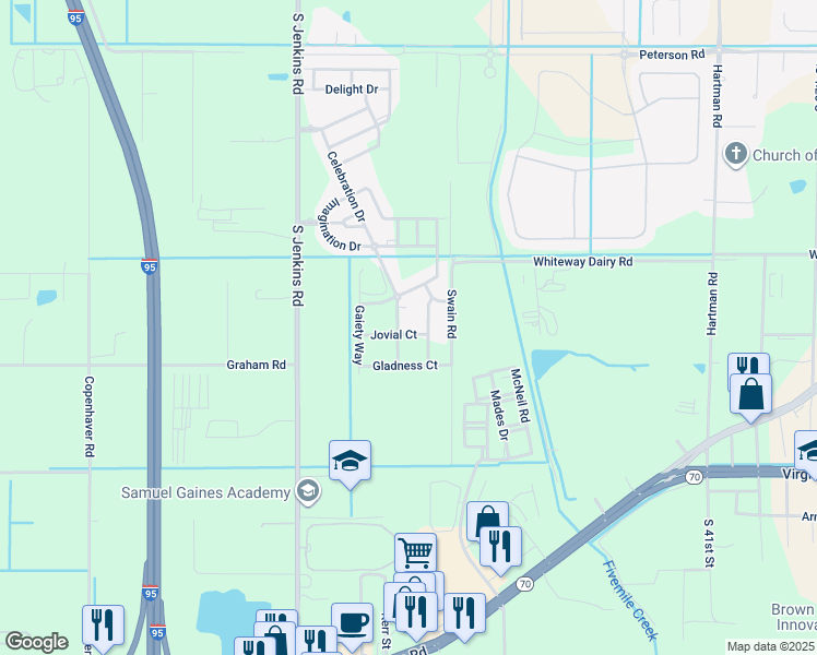 map of restaurants, bars, coffee shops, grocery stores, and more near 1717 Celebration Drive in Fort Pierce