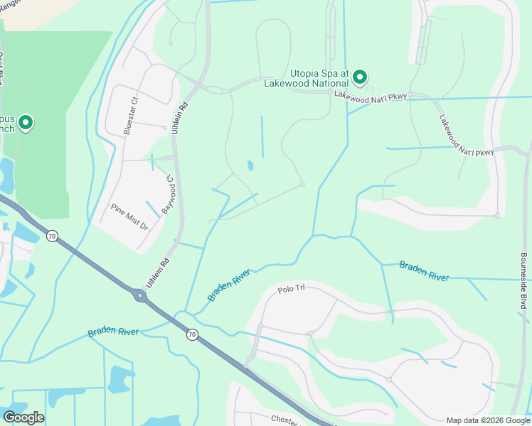 map of restaurants, bars, coffee shops, grocery stores, and more near 16924 Vardon Terrace in Bradenton