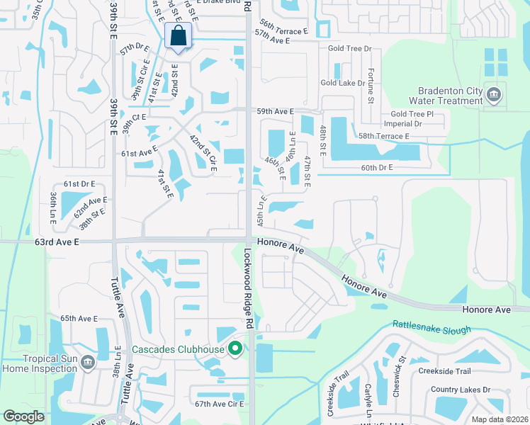 map of restaurants, bars, coffee shops, grocery stores, and more near 6225 45th Lane East in Bradenton