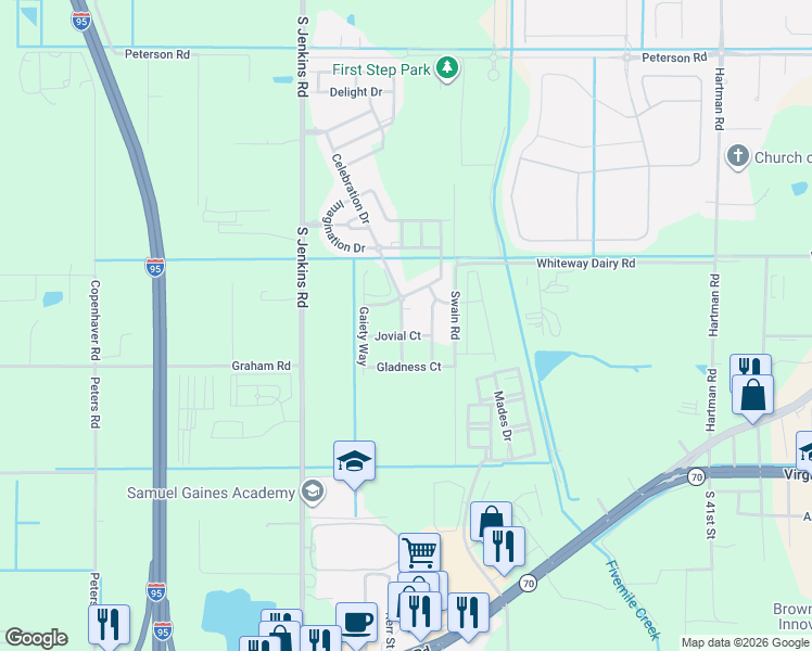 map of restaurants, bars, coffee shops, grocery stores, and more near 1717 Celebration Drive in Fort Pierce