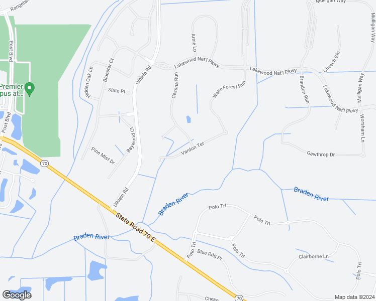map of restaurants, bars, coffee shops, grocery stores, and more near 16924 Vardon Terrace in Bradenton