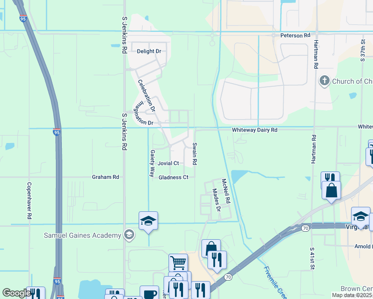map of restaurants, bars, coffee shops, grocery stores, and more near 1622 Merriment Way in Fort Pierce