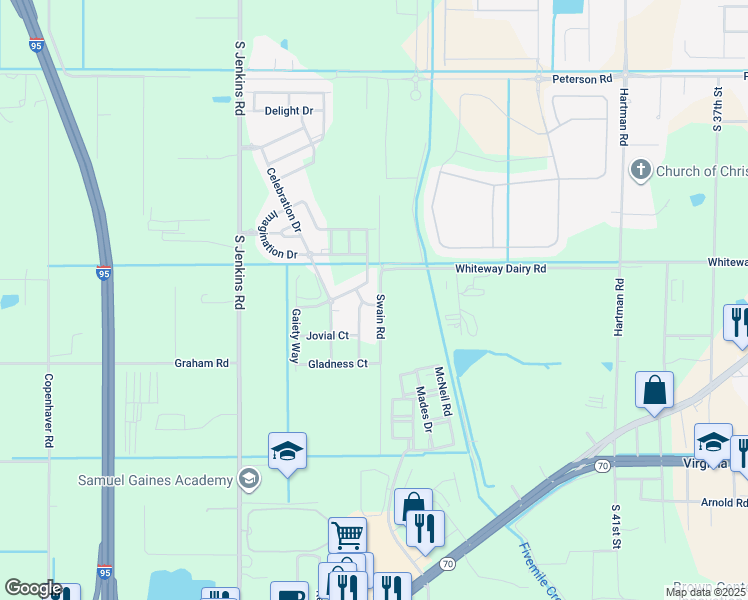 map of restaurants, bars, coffee shops, grocery stores, and more near 1622 Merriment Way in Fort Pierce