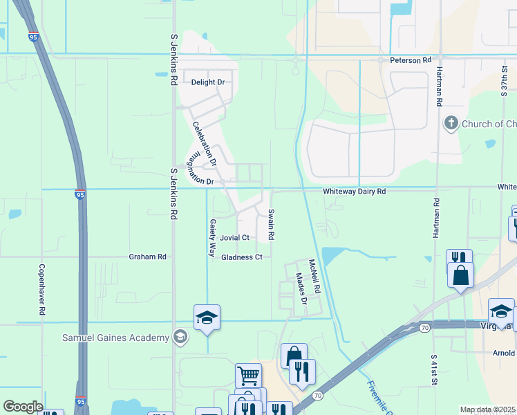 map of restaurants, bars, coffee shops, grocery stores, and more near 1622 Merriment Way in Fort Pierce