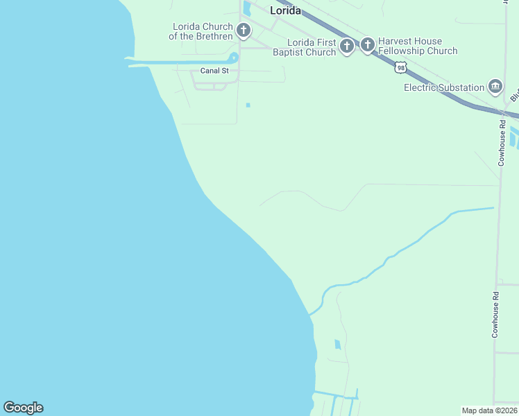 map of restaurants, bars, coffee shops, grocery stores, and more near 100 Bull Road in Lorida
