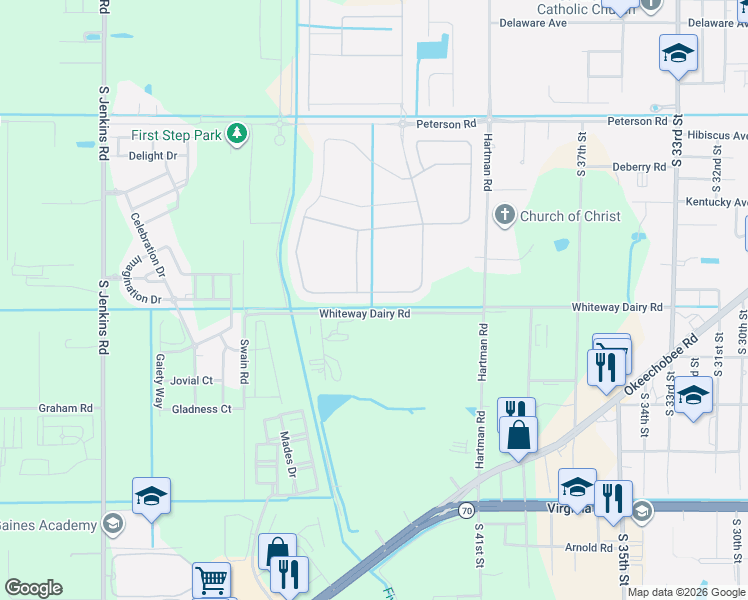 map of restaurants, bars, coffee shops, grocery stores, and more near 888 Bent Creek Drive in Fort Pierce