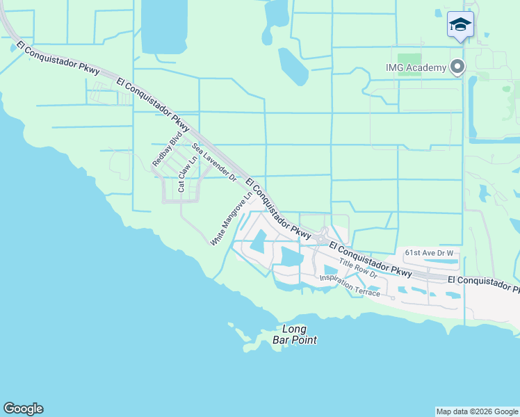 map of restaurants, bars, coffee shops, grocery stores, and more near 6112 Champions Row Street in Bradenton