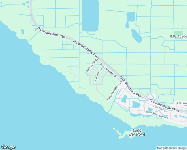 map of restaurants, bars, coffee shops, grocery stores, and more near El Conquistador Parkway in Bradenton