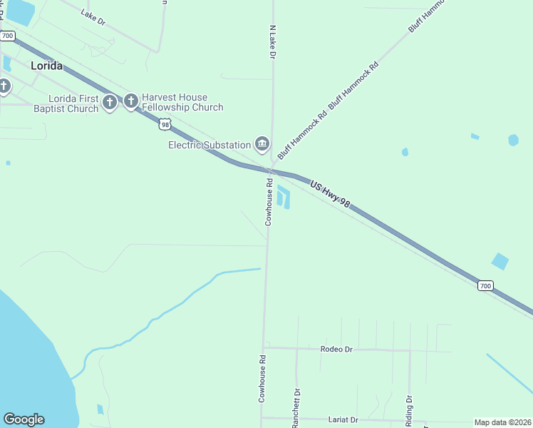 map of restaurants, bars, coffee shops, grocery stores, and more near 100 Bull Road in Lorida