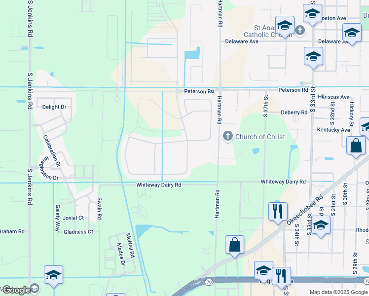 map of restaurants, bars, coffee shops, grocery stores, and more near 839 Bent Creek Drive in Fort Pierce
