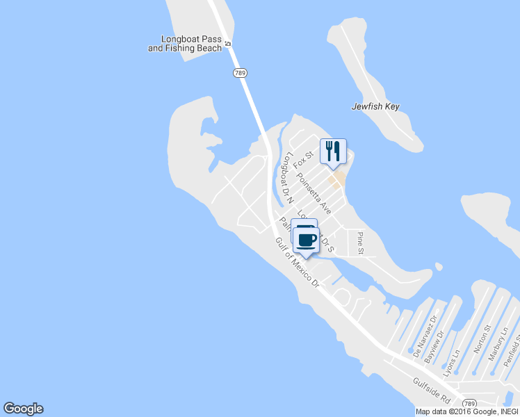 map of restaurants, bars, coffee shops, grocery stores, and more near 7050 Firehouse Road in Longboat Key