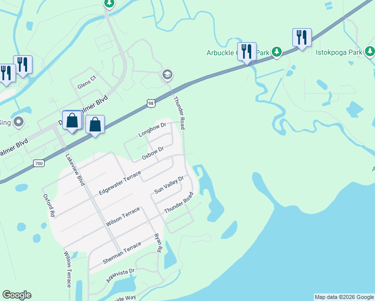 map of restaurants, bars, coffee shops, grocery stores, and more near 5525 Thunder Rd in Sebring