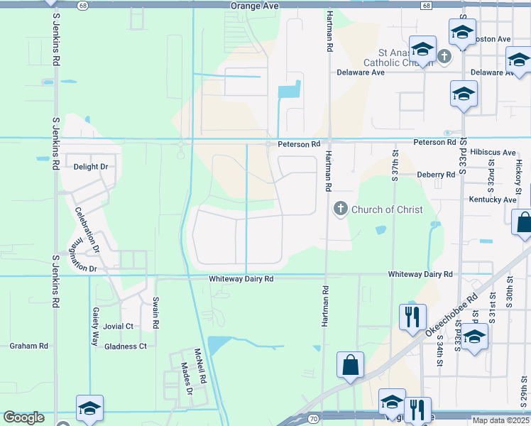 map of restaurants, bars, coffee shops, grocery stores, and more near 4202 Birkdale Drive in Fort Pierce