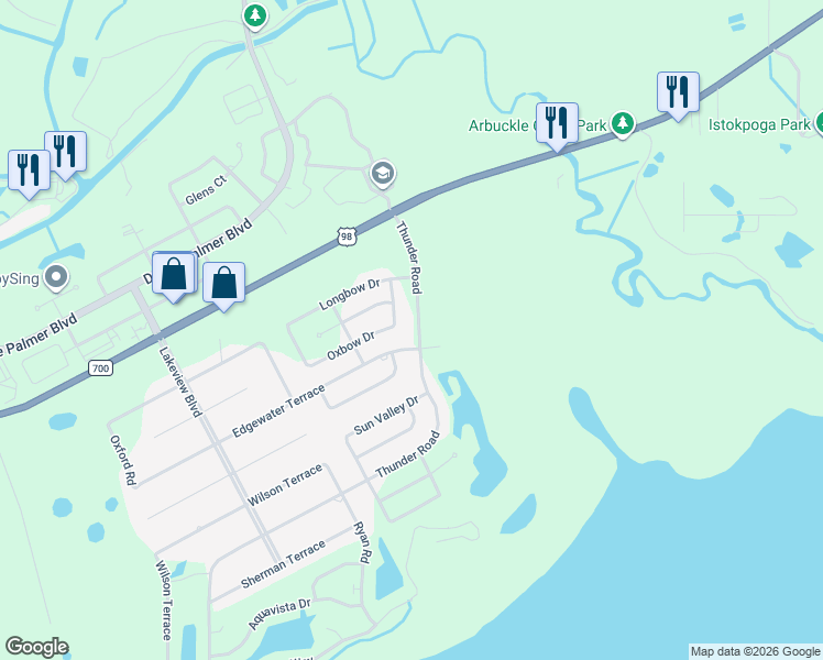 map of restaurants, bars, coffee shops, grocery stores, and more near 5525 Thunder Road in Sebring