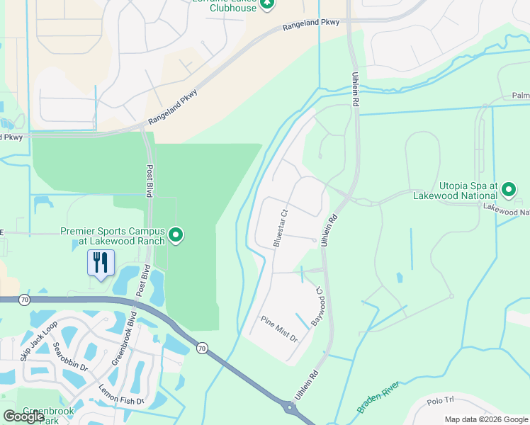 map of restaurants, bars, coffee shops, grocery stores, and more near 16316 Hidden Oak Loop in Bradenton