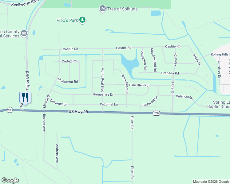 map of restaurants, bars, coffee shops, grocery stores, and more near 8425 Hampshire Drive in Sebring