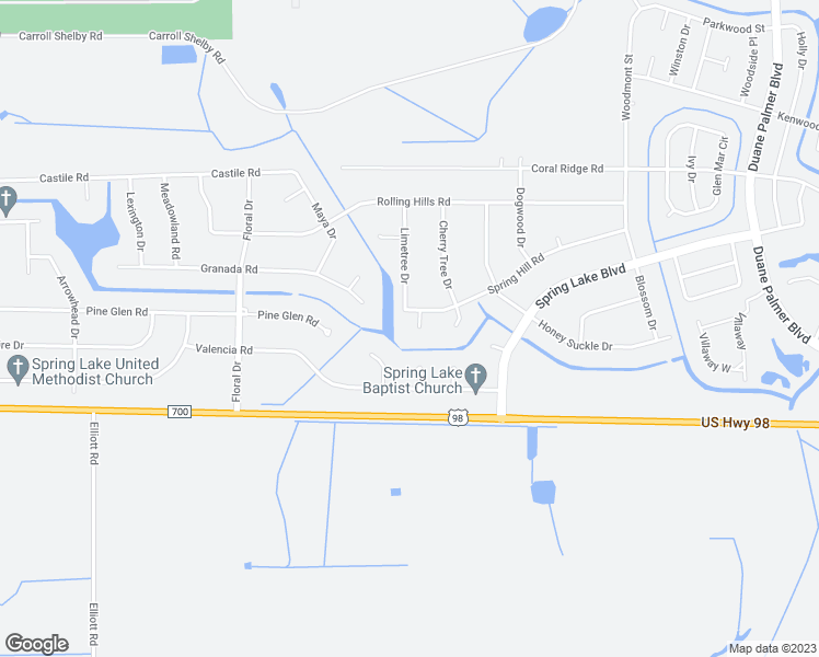 map of restaurants, bars, coffee shops, grocery stores, and more near 208 Mimosa Court in Sebring