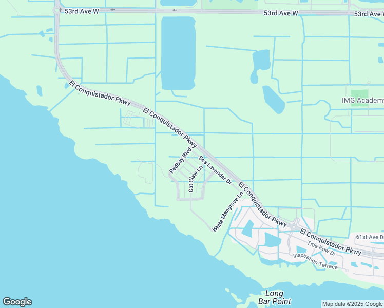 map of restaurants, bars, coffee shops, grocery stores, and more near 5907 Redbay Boulevard in Bradenton