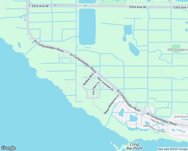 map of restaurants, bars, coffee shops, grocery stores, and more near 5907 Redbay Boulevard in Bradenton