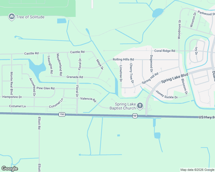 map of restaurants, bars, coffee shops, grocery stores, and more near 7709 Granada Road in Sebring