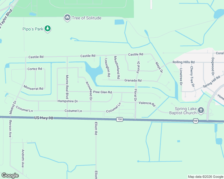 map of restaurants, bars, coffee shops, grocery stores, and more near 8117 Pine Glen Road in Sebring