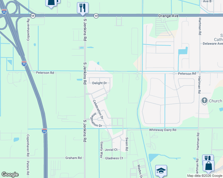 map of restaurants, bars, coffee shops, grocery stores, and more near 5319 Entertainment Way in Fort Pierce
