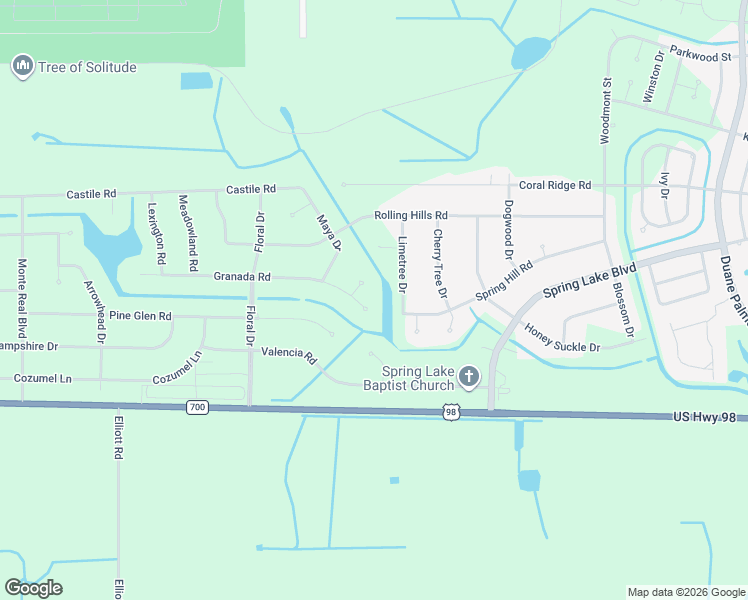 map of restaurants, bars, coffee shops, grocery stores, and more near 7709 Granada Road in Sebring