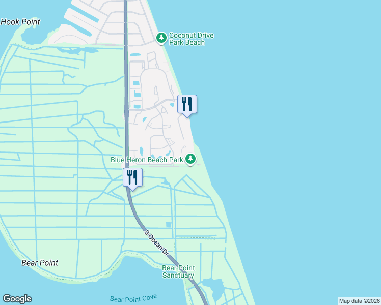 map of restaurants, bars, coffee shops, grocery stores, and more near 2032 Windward Drive in Fort Pierce