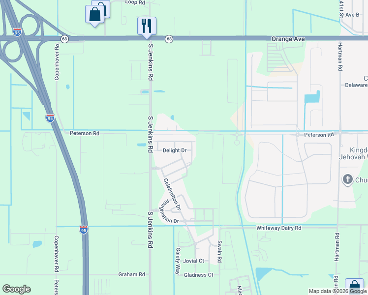 map of restaurants, bars, coffee shops, grocery stores, and more near 5416 Amusement Avenue in Fort Pierce