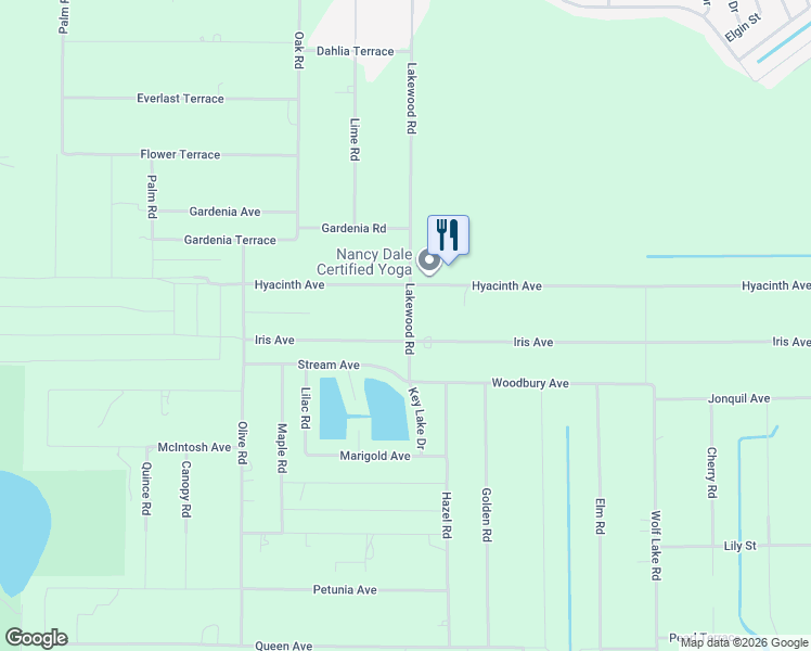 map of restaurants, bars, coffee shops, grocery stores, and more near 1608 Iris Avenue in Sebring