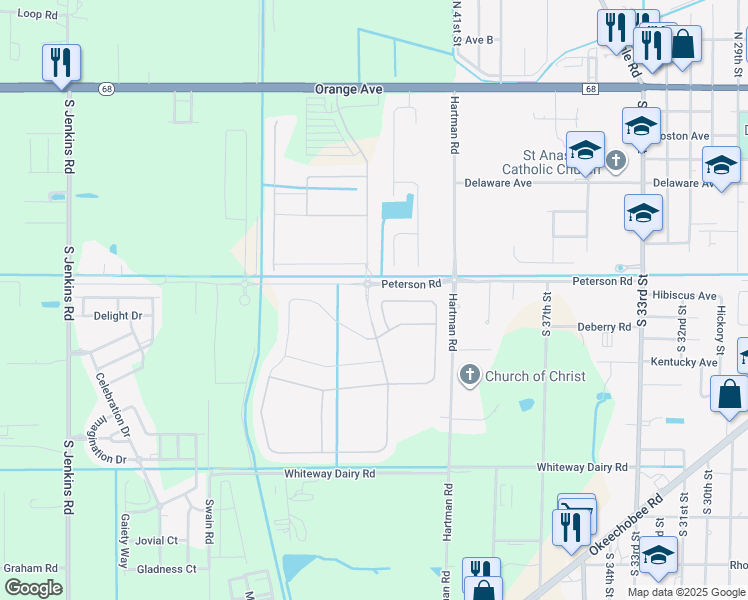 map of restaurants, bars, coffee shops, grocery stores, and more near 4186 Worlington Terrace in Fort Pierce