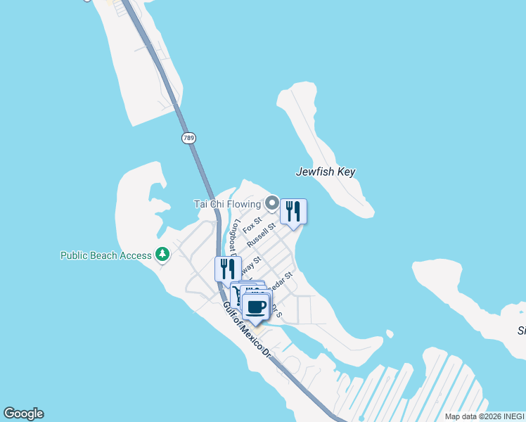 map of restaurants, bars, coffee shops, grocery stores, and more near 751 Fox Street in Longboat Key