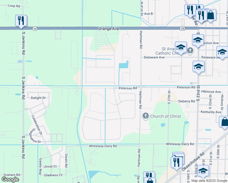 map of restaurants, bars, coffee shops, grocery stores, and more near 4186 Worlington Terrace in Fort Pierce