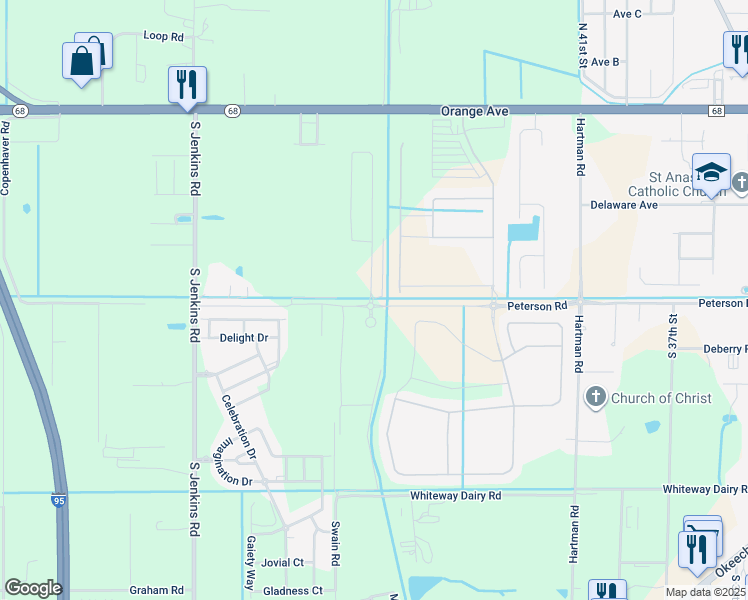 map of restaurants, bars, coffee shops, grocery stores, and more near 798 Carlyle Way in Fort Pierce